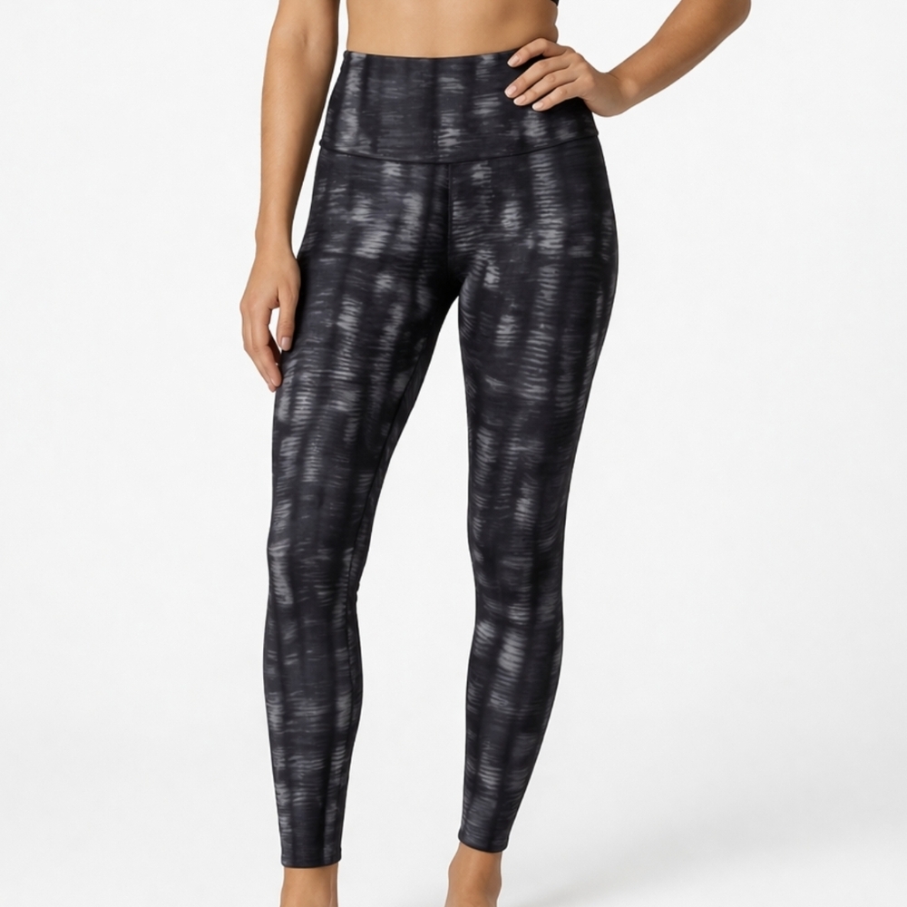 Athleta Gray Black Elation Tight Blurred Stripe Leggings Sz 1X